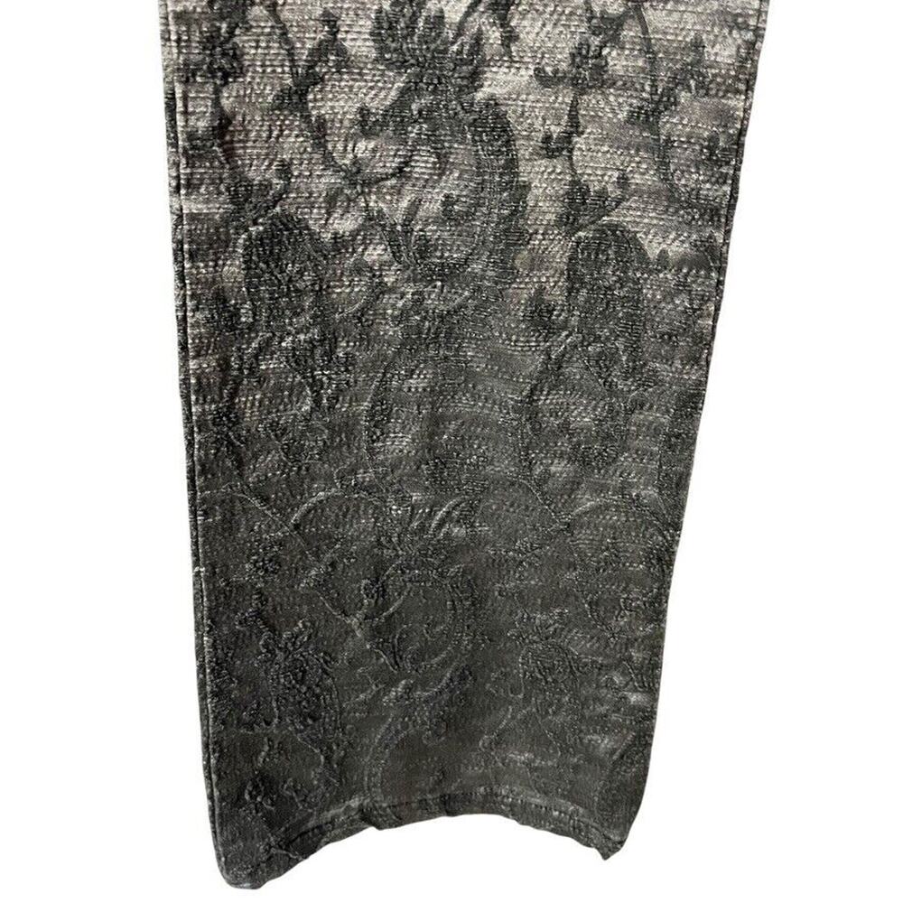 Signe Paris Y2K Whimsigoth Grunge Vintage Flare Texture Womens Pants Silver sz 2 - Picture 6 of 16